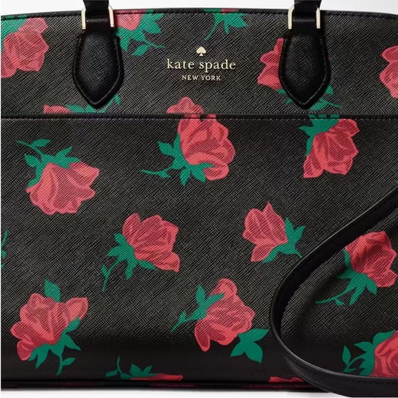 NWOT Kate Spade Madison Rose Toss Printed Medium Satchel - Picture 3 of 10